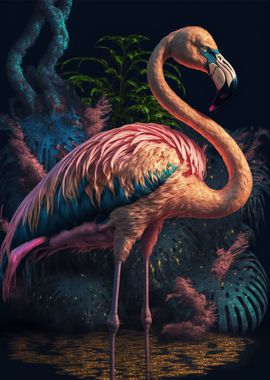 colorful flamingo