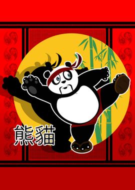 Martial Arts Panda Red