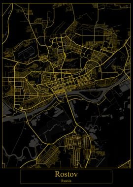 Rostov Russia Gold Map