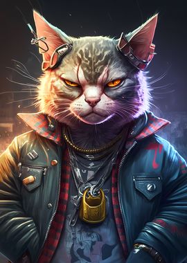 Cyberpunk Boss Cat