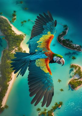 Tropical Island Macaw View