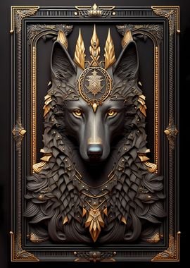 King Wolf Golden Art Deco