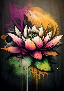 Graffiti Lotus Flower 