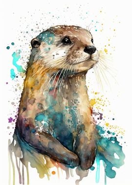 Watercolor Otter