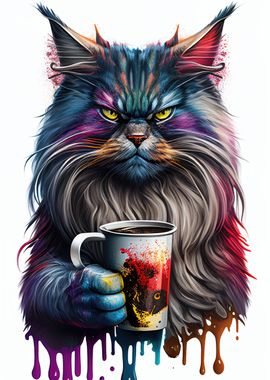 Colorful Maine Coon Cat