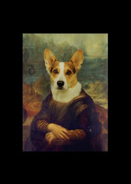 Mona Lisa Dog Head Design