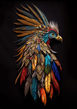 Colored feather wild bird