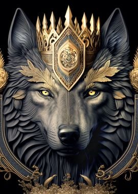 Royal Wolf Golden Art Deco