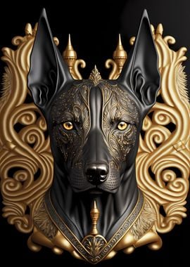 Black Dog Golden Art Deco