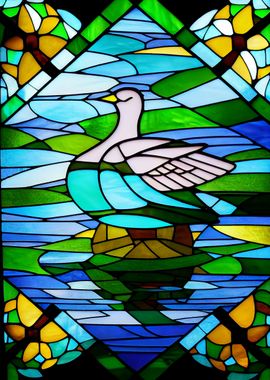 Goose Stained Glass Style