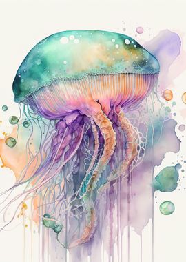 Jellyfish watercolor 