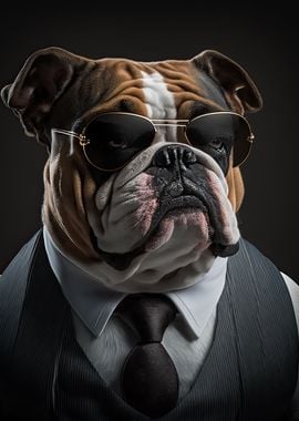 English Bulldog Mafia Boss