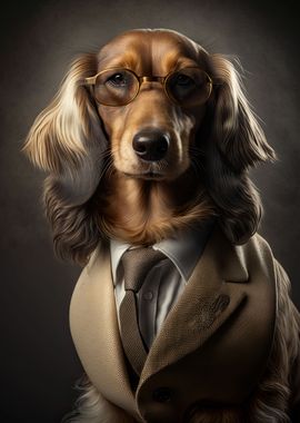 Cream Dachshund Mafia Boss