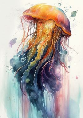 Jellyfish watercolor 