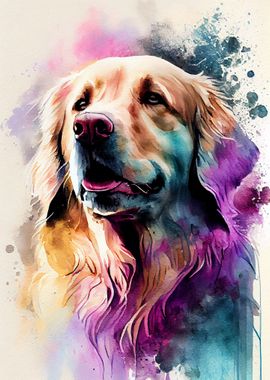 Golden Retriever Watercolo