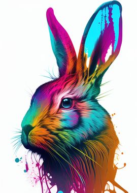 Colorful Rabbit Animals