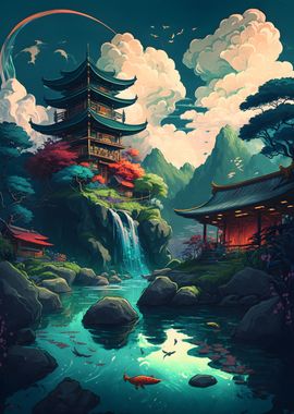 beautiful village japanese