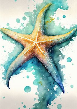 watercolour starfish