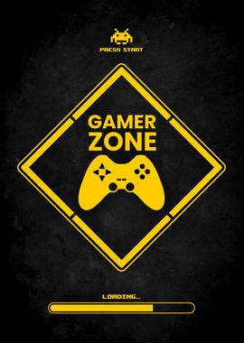 Gamer zone yellow black