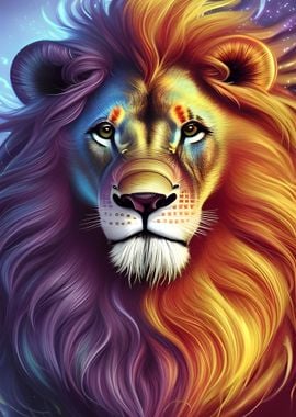 Lion Animal painted