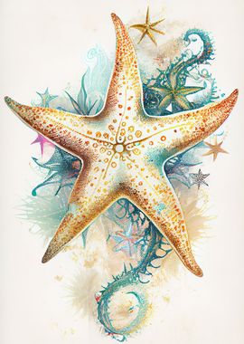 watercolour starfish