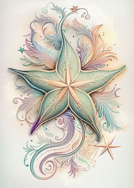 watercolour starfish 