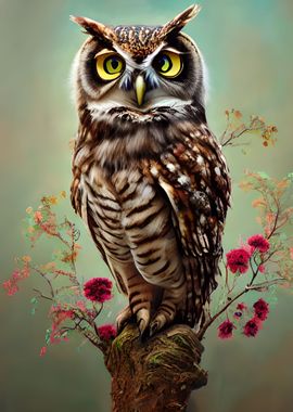 Owl Bird Animal painted