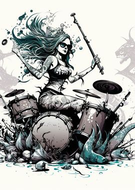 Gadis bermain drum Poster, gambarGadis bermain drum Poster, gambar  