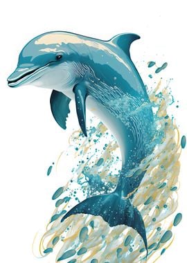 Dolphin Abstract art