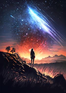 Flame of Comet Landscape