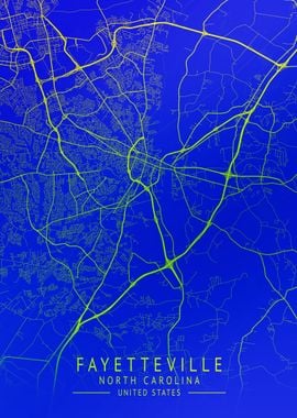 Fayetteville USA City Map