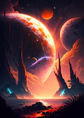 Lake Of Planets Landscape