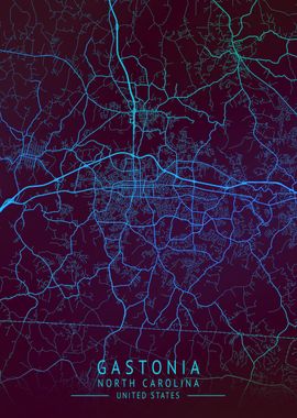 Gastonia USA City Map