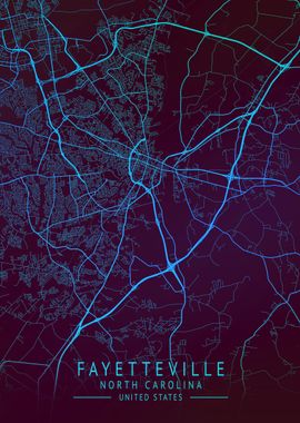 Fayetteville USA City Map