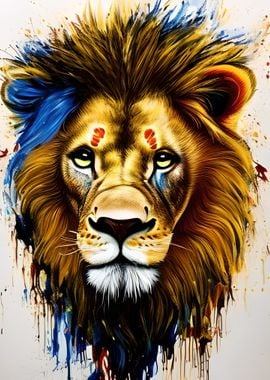 Lion Animal painted