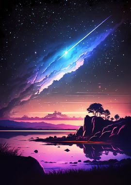 Galaxy Night Sky Landscape