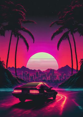 Neon Chrome Cityscape