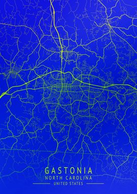 Gastonia USA City Map