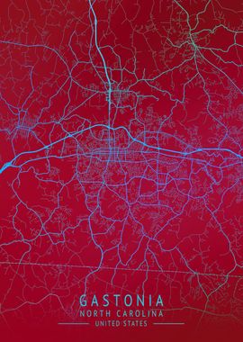 Gastonia USA City Map