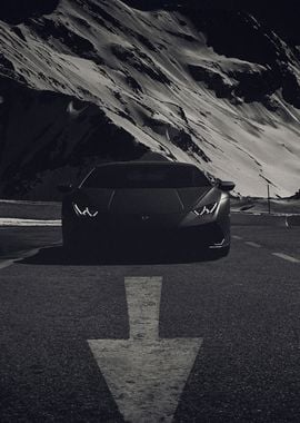 Black Lambo on Street