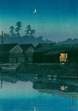 Kawase Hasui Moon Blue