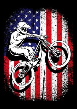 Cyclist US Flag