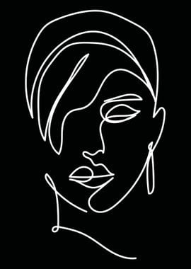 One Line Art Woman