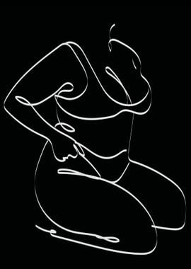 One Line Art Woman