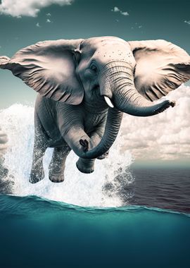 Elephant flying