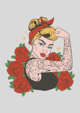 Rockabilly Girl ' Poster, picture, metal print, paint by Cool Worker