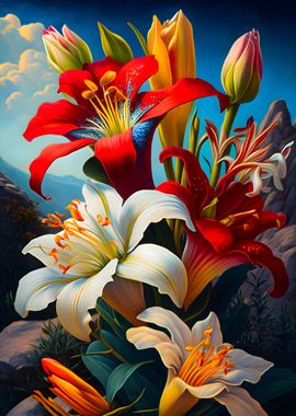 Colorful Flower Lilies