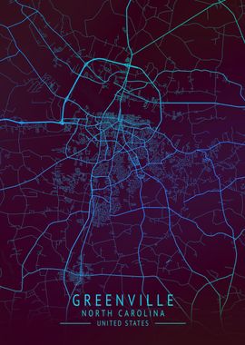 Greenville USA City Map