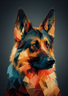 Geometric German Shepherd