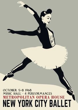 NYC Ballet Retro Poster